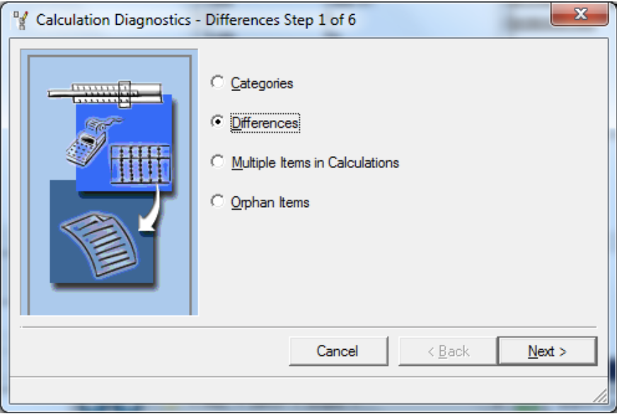 Calculation Diagnostics – File Drop Down Menu – select “Calculation Diagnostics