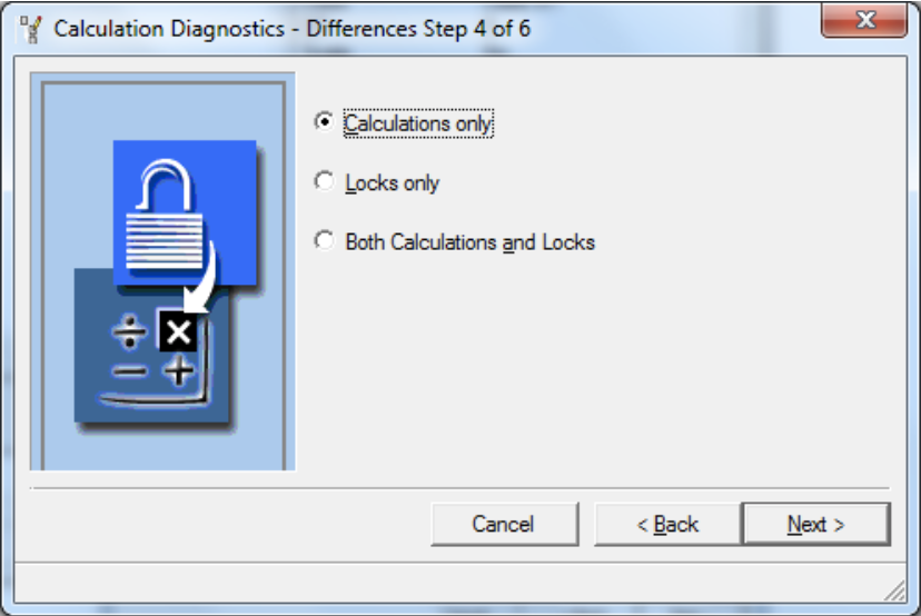 Calculations only Calculations Diagnostics 