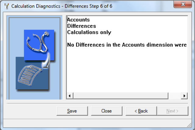 Calculations Diagnostics summary