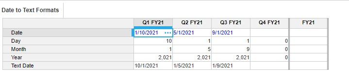 Anaplan Date to Text Format Example